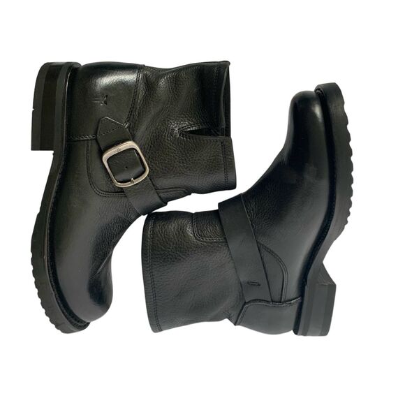 NEW FRYE Veronica BLACK Leather MOTO Ankle Boots sz 7.5 $298 - Picture 2 of 8